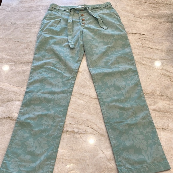 NEW Sundance | Bastille Easy Floral Pants | Green | Paper Bag Waist | Size 4 - Picture 4 of 13